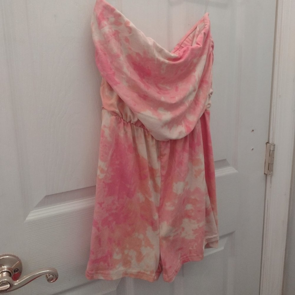 Strapless Tie-dye romper